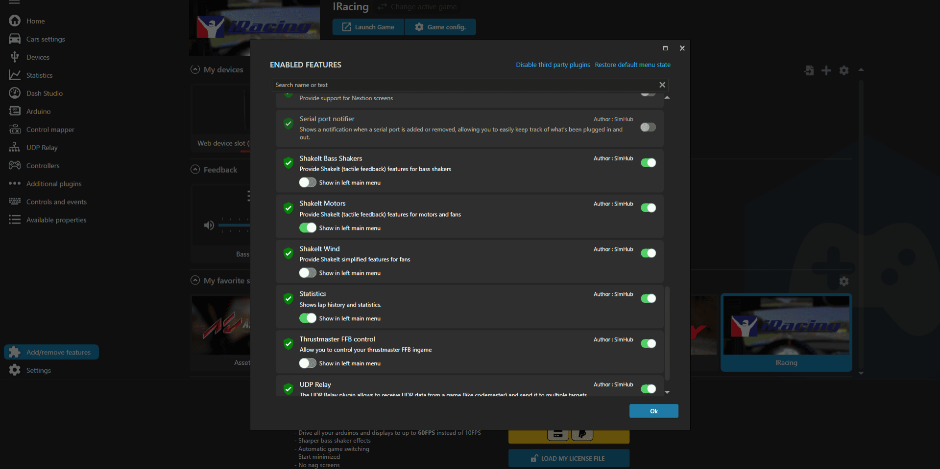 Simhub - Enable baseshaker