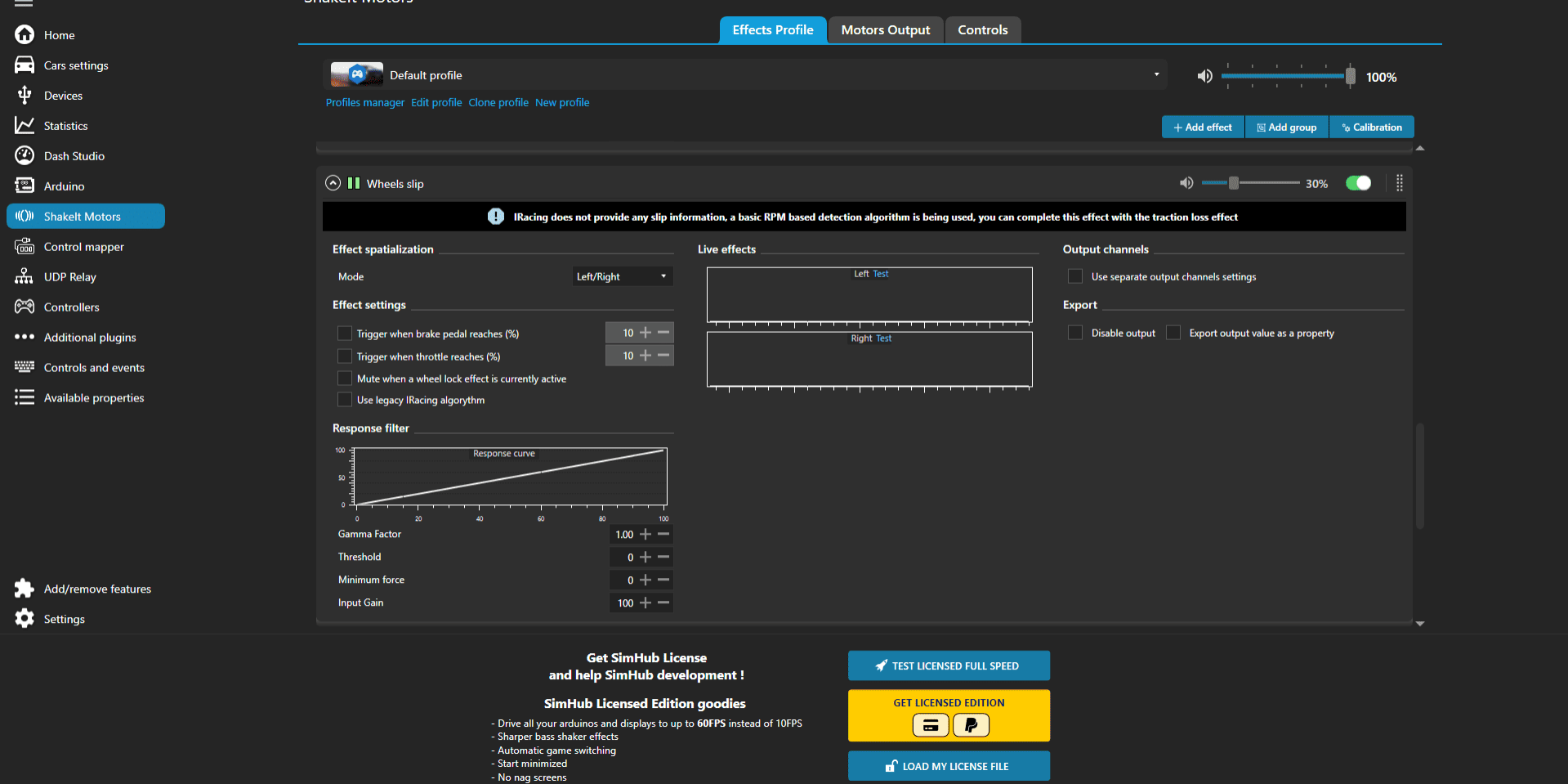 Simhub effects - wheels slip