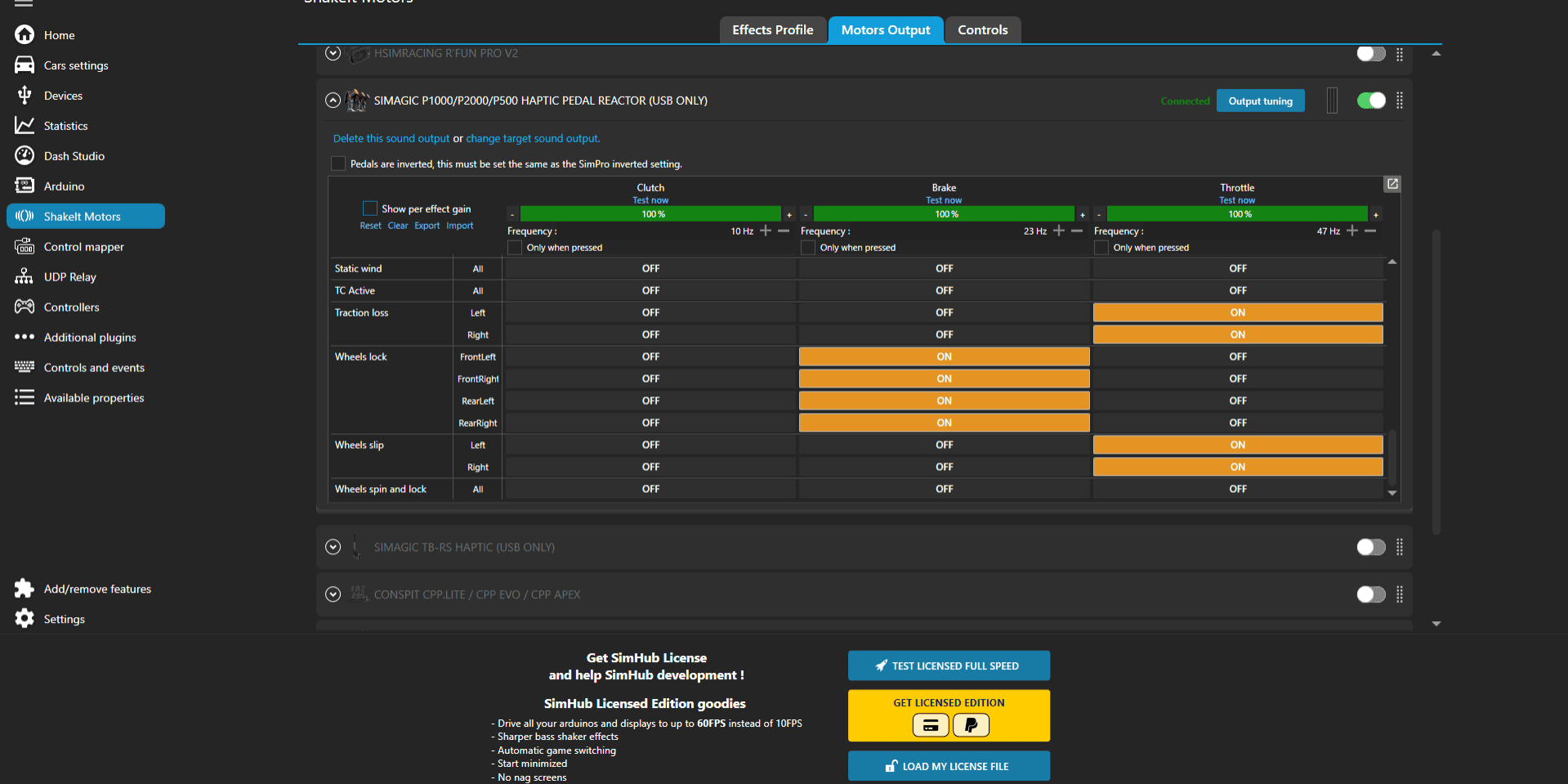 Simhub - selections I use